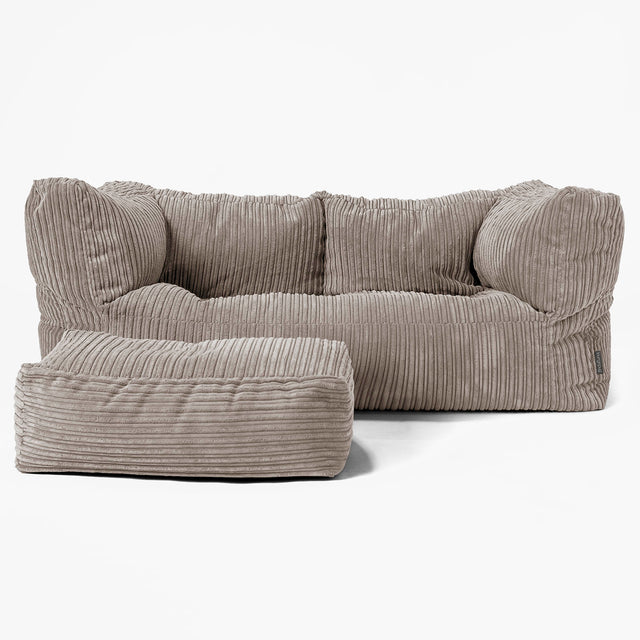 2-Sitzer Albert Sitzsacksofa - Cord Beigegrau 02
