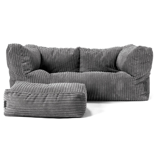 2-Sitzer Albert Sitzsacksofa - Cord Schiefergrau 02