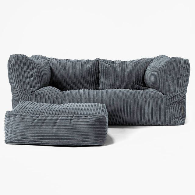 2-Sitzer Albert Sitzsacksofa - Cord Schiefergrau 02