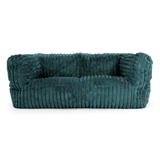2-Sitzer Albert Sitzsacksofa - Ultra Plüsch Cord Blaugrün 01