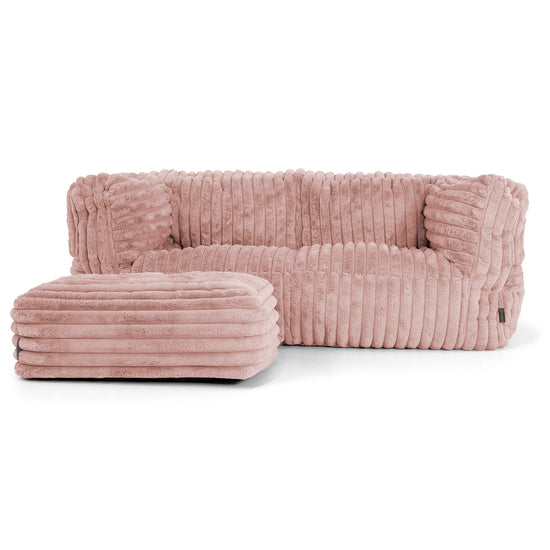 2-Sitzer Albert Sitzsacksofa - Ultra Plüsch Cord Pastellrosa 02