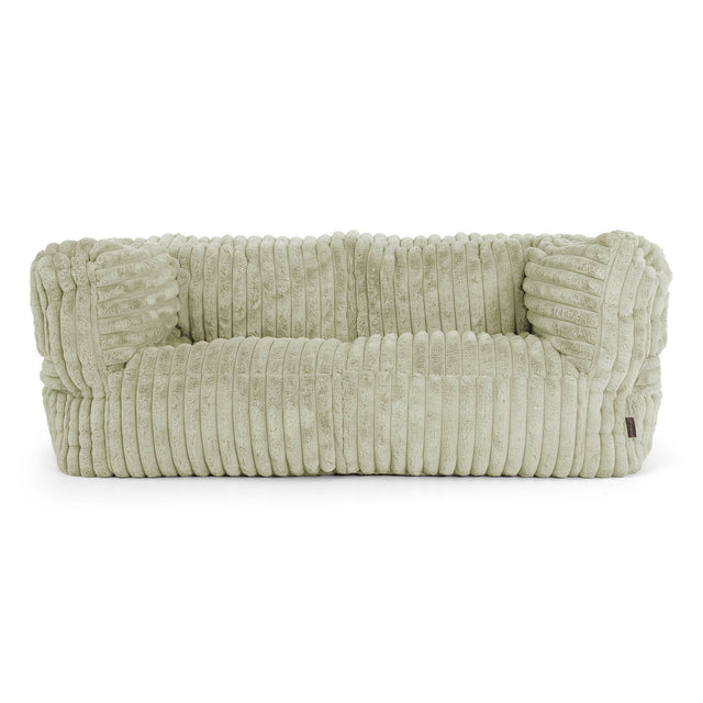 2-Sitzer Albert Sitzsacksofa - Ultra Plüsch Cord Salbeigrün 01