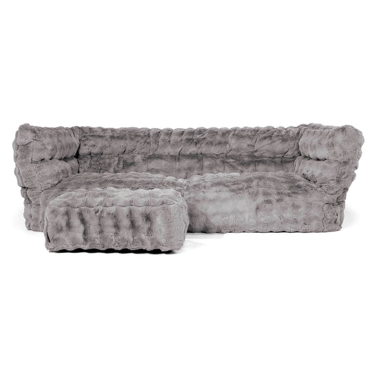 3-Sitzer Albert Sitzsacksofa 2.0 - Bubble Pelz Grau 02