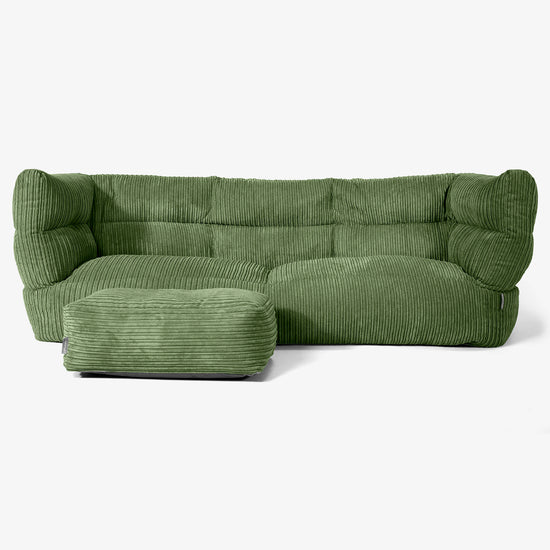 3-Sitzer Albert Sitzsacksofa 2.0 - Cord Nadelwaldgrün 02