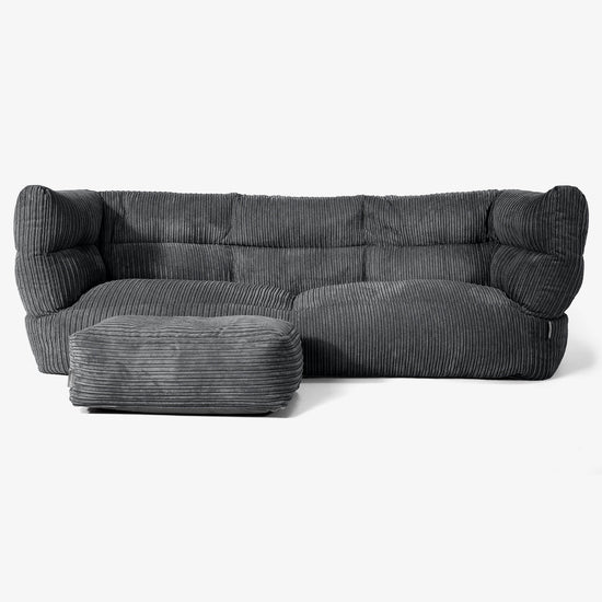 3-Sitzer Albert Sitzsacksofa 2.0 - Cord Schwarz 02