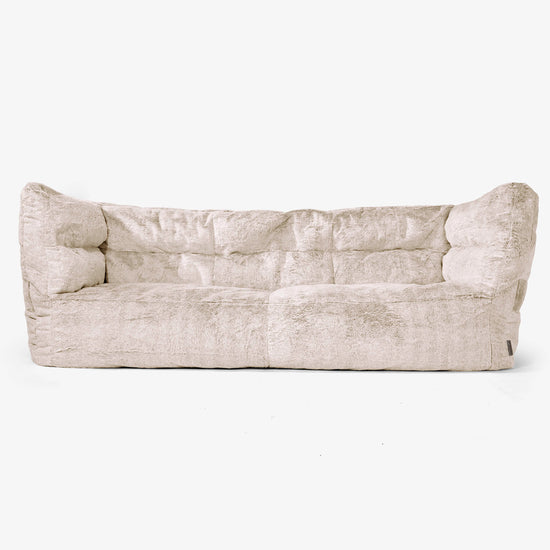 3-Sitzer Albert Sitzsacksofa 2.0 - Kaninchen Kunstfell Goldbraun 01