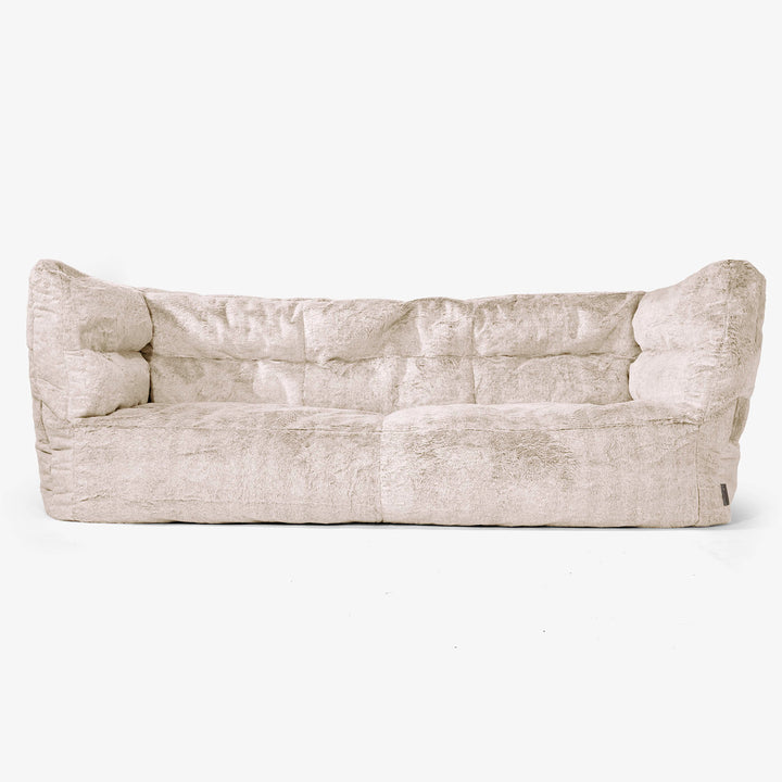 3-Sitzer Albert Sitzsacksofa 2.0 - Kaninchen Kunstfell Goldbraun 01