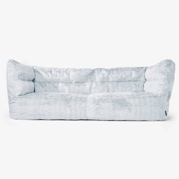 3-Sitzer Albert Sitzsacksofa 2.0 - Kaninchen Kunstfell Pastellblau
