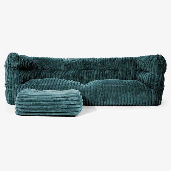 3-Sitzer Albert Sitzsacksofa 2.0 - Ultra Plüsch Cord Blaugrün 02