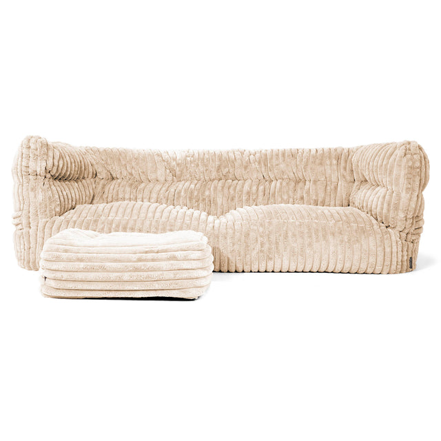 3-Sitzer Albert Sitzsacksofa 2.0 - Ultra Plüsch Cord Creme 02