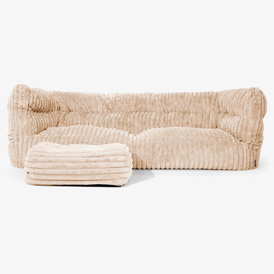 3-Sitzer Albert Sitzsacksofa 2.0 - Ultra Plüsch Cord Pfirsich 02