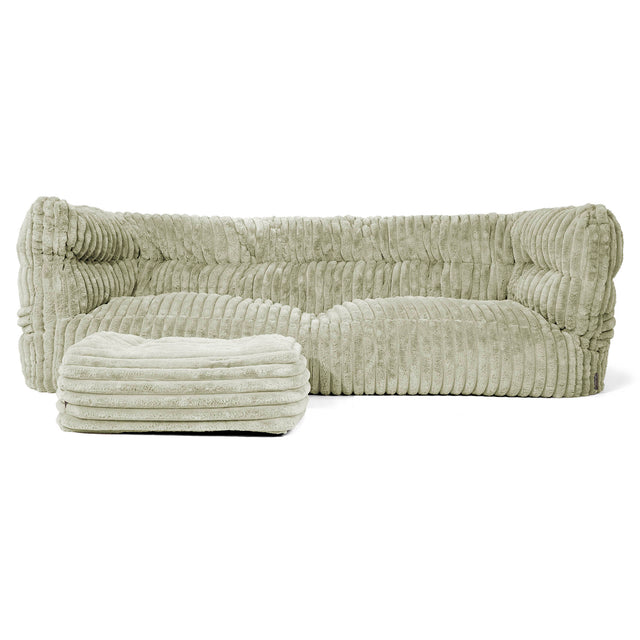 3-Sitzer Albert Sitzsacksofa 2.0 - Ultra Plüsch Cord Salbeigrün 02