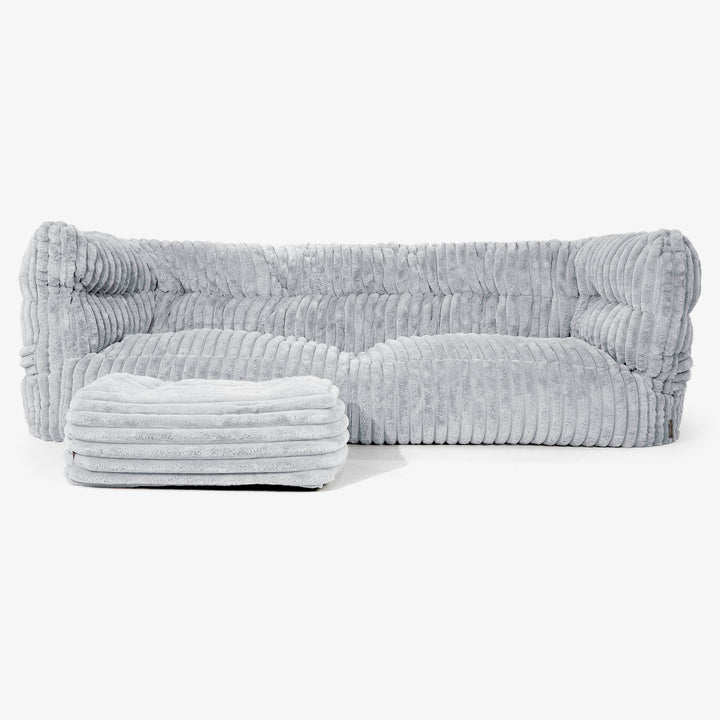 3-Sitzer Albert Sitzsacksofa 2.0 - Ultra Plüsch Cord Taubenblau 02