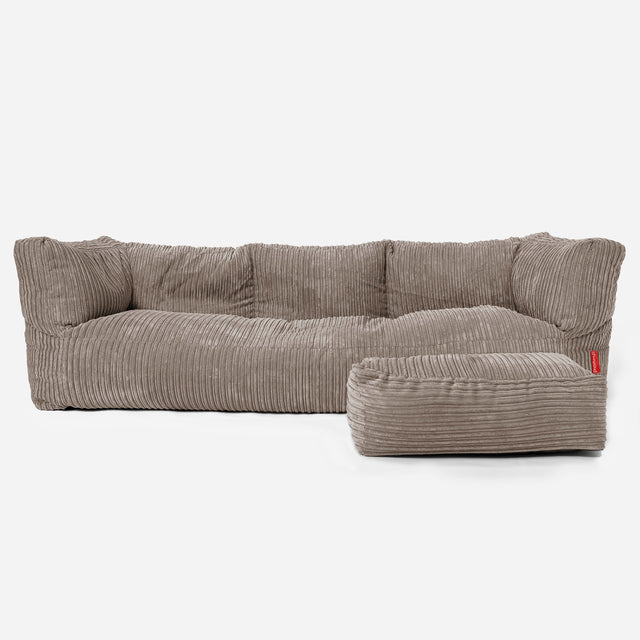 3-Sitzer Albert Sitzsacksofa - Cord Beigegrau 02