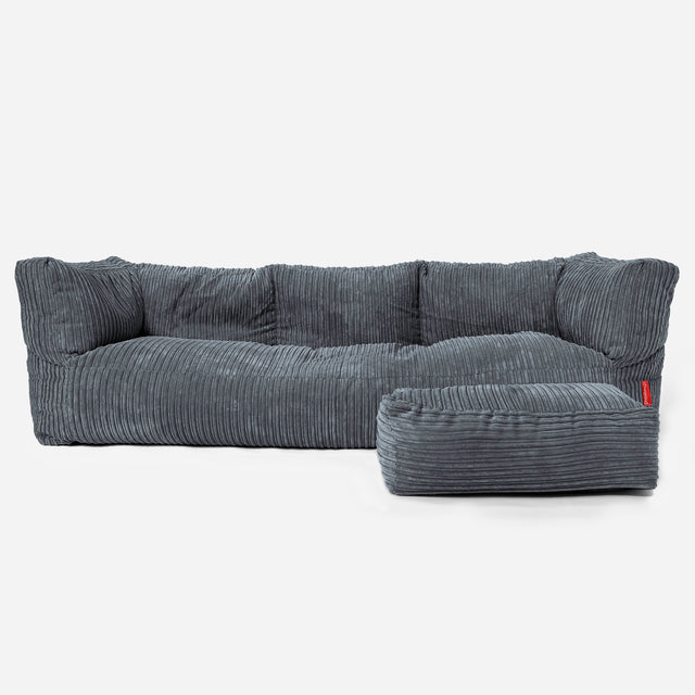 3-Sitzer Albert Sitzsacksofa - Cord Schiefergrau 02