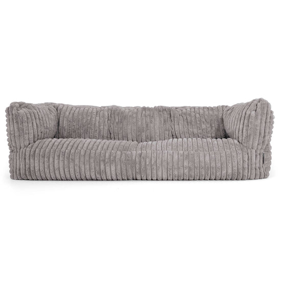 3-Sitzer Albert Sitzsacksofa - Ultra Plüsch Cord Grau 01