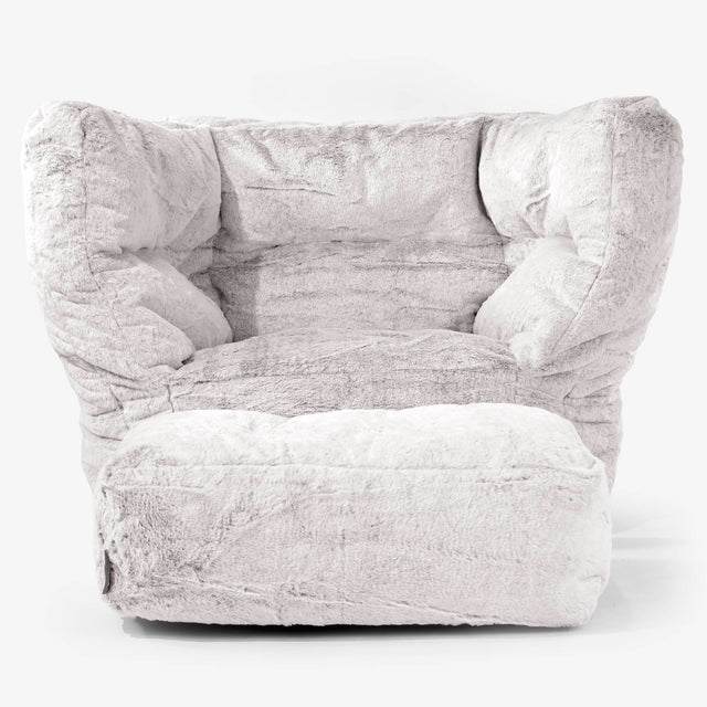 Albert Sitzsack Ohrensessel 2.0 -  Kaninchen Kunstfell Hellgrau 02