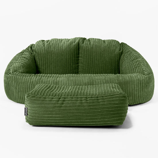 Bubble Sitzsack Sofa - Cord Nadelwaldgrün 02