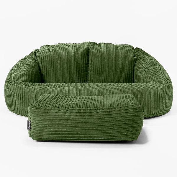 Bubble Sitzsack Sofa - Cord Nadelwaldgrün 01
