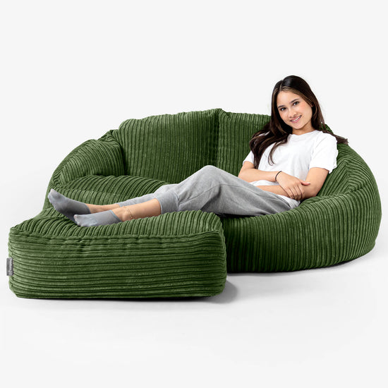Bubble Sitzsack Sofa - Cord Nadelwaldgrün 03
