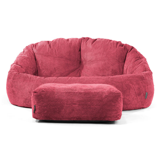 Bubble Sitzsack Sofa - Pom-Pom Pastellrot 02