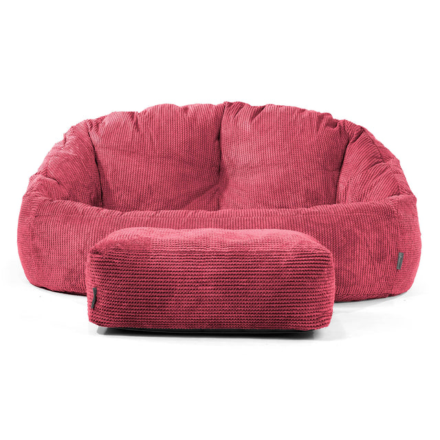 Bubble Sitzsack Sofa - Pom-Pom Pastellrot 02