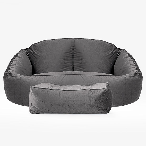 Bubble Sitzsack Sofa - Samt Schiefergrau 02