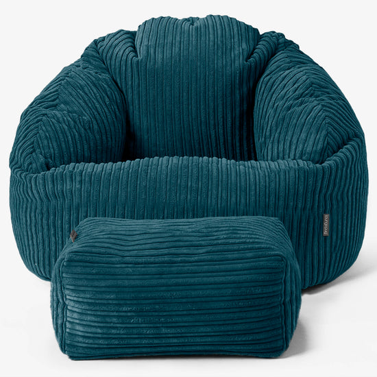Bubble Sitzsack Sessel - Cord Blaugrün 02