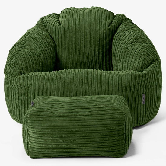 Bubble Sitzsack Sessel - Cord Nadelwaldgrün 02