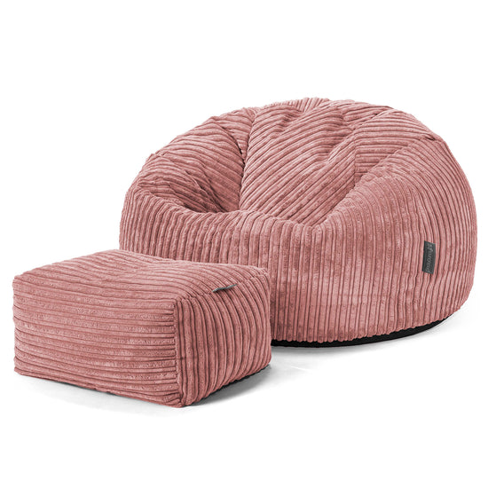 Klassischer Sitzsack Sessel - Cord Pfirsich 02