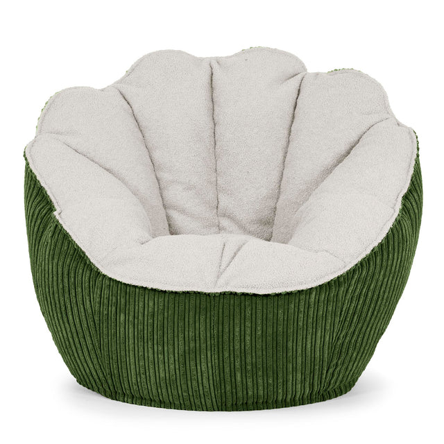 Natalia Sacco Sitzsack Stuhl - Bouclé & Cord Nadelwaldgrün 01