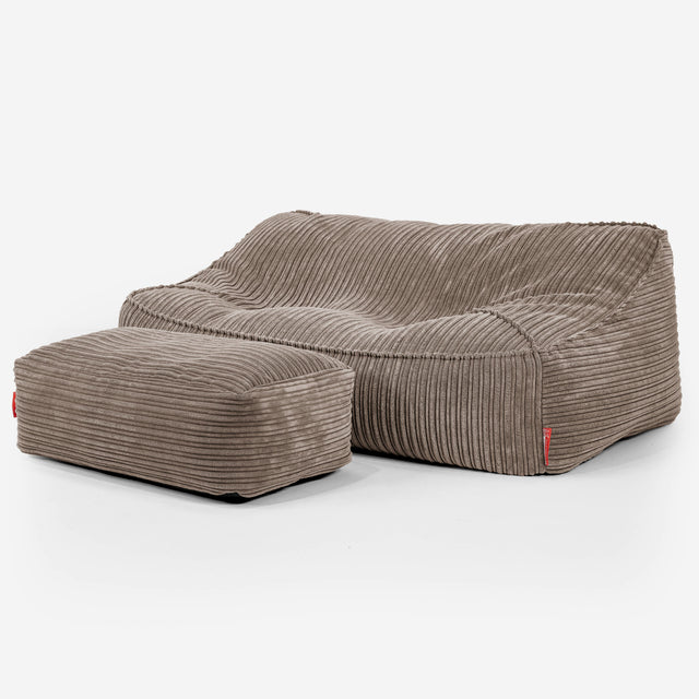 Das Slouchy Sitzsack Sofa - Cord Beigegrau 02