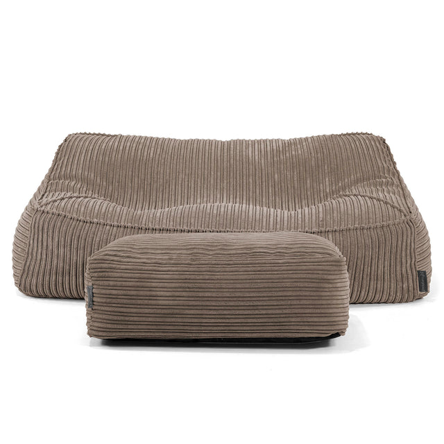 Das Slouchy Sitzsack Sofa - Cord Beigegrau 02