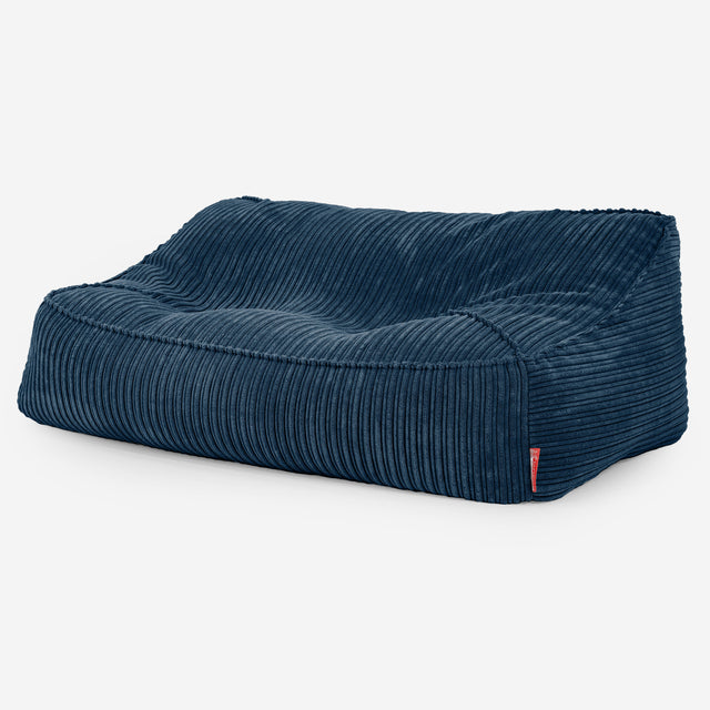 Das Slouchy Sitzsack Sofa - Cord Marineblau 01