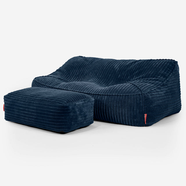 Das Slouchy Sitzsack Sofa - Cord Marineblau 02