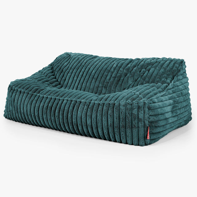 Das Slouchy Sitzsack Sofa - Ultra Plüsch Cord Blaugrün 01