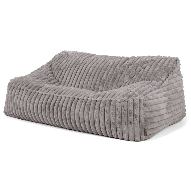 Das Slouchy Sitzsack Sofa - Ultra Plüsch Cord Grau 01