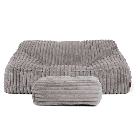 Das Slouchy Sitzsack Sofa - Ultra Plüsch Cord Grau 03