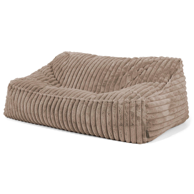 Das Slouchy Sitzsack Sofa - Ultra Plüsch Cord Nerzfarben 01