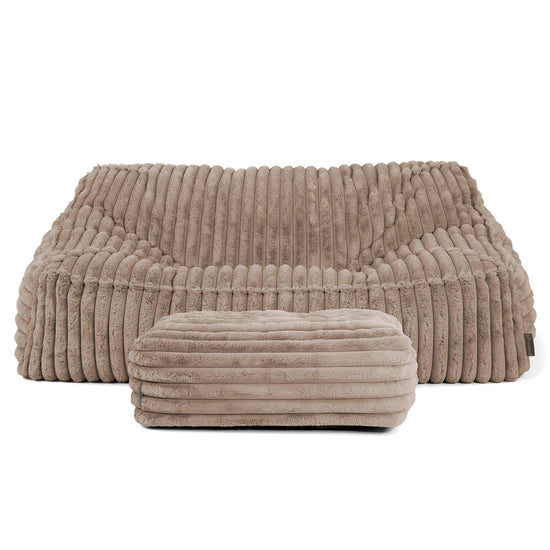 Das Slouchy Sitzsack Sofa - Ultra Plüsch Cord Nerzfarben 03