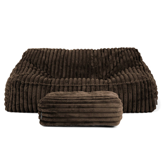 Das Slouchy Sitzsack Sofa - Ultra Plüsch Cord Nussbraun 03
