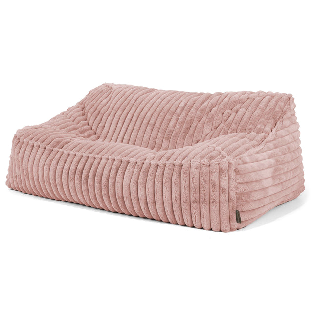Das Slouchy Sitzsack Sofa - Ultra Plüsch Cord Pastellrosa 01