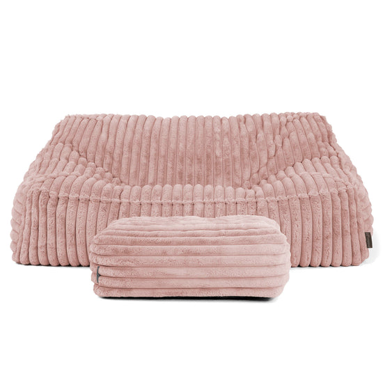 Das Slouchy Sitzsack Sofa - Ultra Plüsch Cord Pastellrosa 03