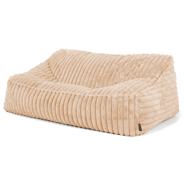 Das Slouchy Sitzsack Sofa - Ultra Plüsch Cord Pfirsich 01