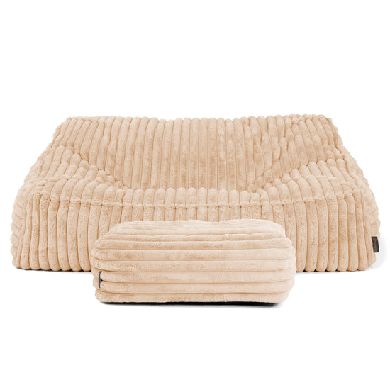 Das Slouchy Sitzsack Sofa - Ultra Plüsch Cord Pfirsich 03