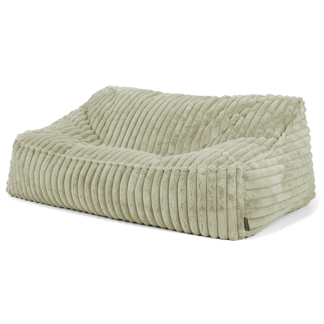Das Slouchy Sitzsack Sofa - Ultra Plüsch Cord Salbeigrün 01