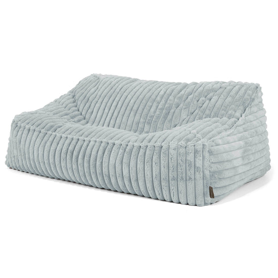 Das Slouchy Sitzsack Sofa - Ultra Plüsch Cord Taubenblau 01
