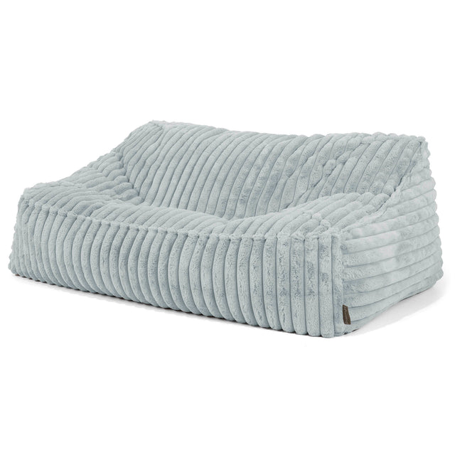 Das Slouchy Sitzsack Sofa - Ultra Plüsch Cord Taubenblau 01