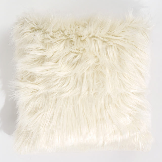 Dekokissen / Sofa Kissenbezug 47 x 47cm - Mongolisches Kunstfell Crème 01