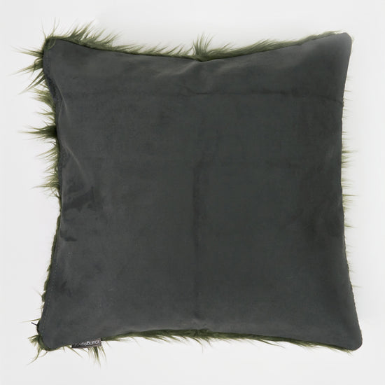 Dekokissen / Sofa Kissenbezug 47 x 47cm - Mongolisches Kunstfell Salbeigrün 02